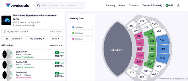 Ingressos Sphere no Vivid Seats